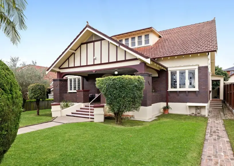 Federation-era Roselea house and lawn in Ashfield, New South Wales